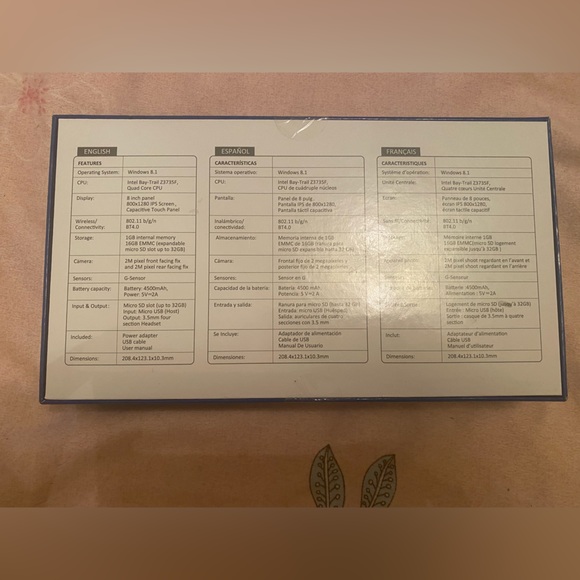 DigiLand Windows Tablet. DL801W. Brand new in box. - Picture 2 of 3